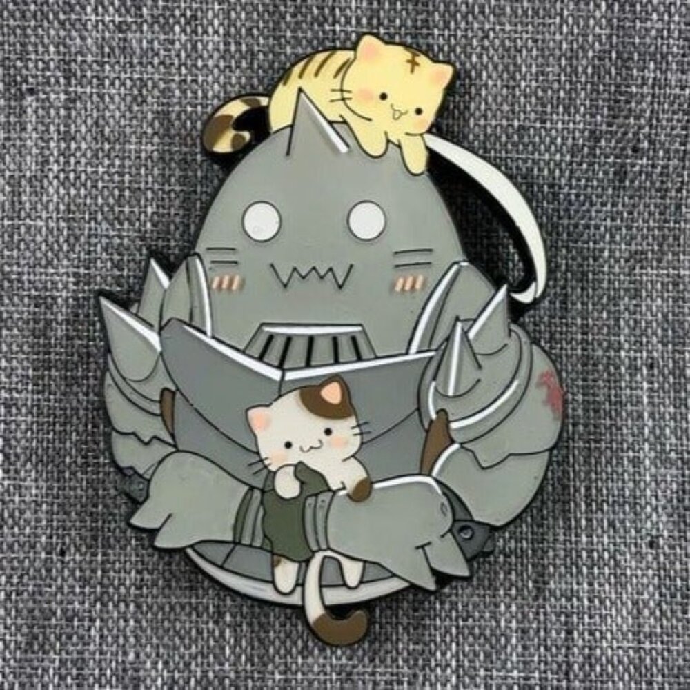 Alphonse Elric with Kittens Enamel Pin - Fullmetal Alchemist Collectible - Picture 4 of 6